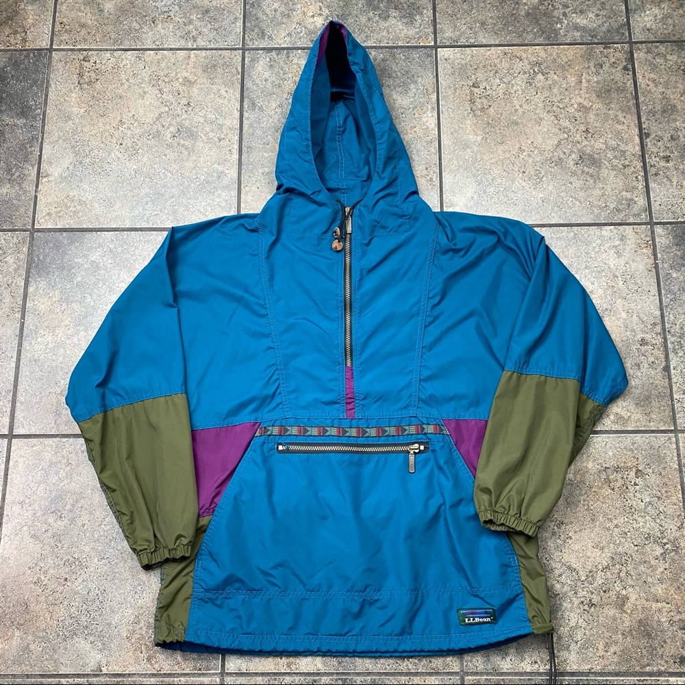 Men’s Vintage L.L.Bean 1/4 Zip Pullover Anorak Windbreaker Jacket Size Medium